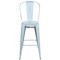 Emma and Oliver Commercial Grade 4 Pack 30" High Distressed Metal Indoor-Outdoor Barstool with Back